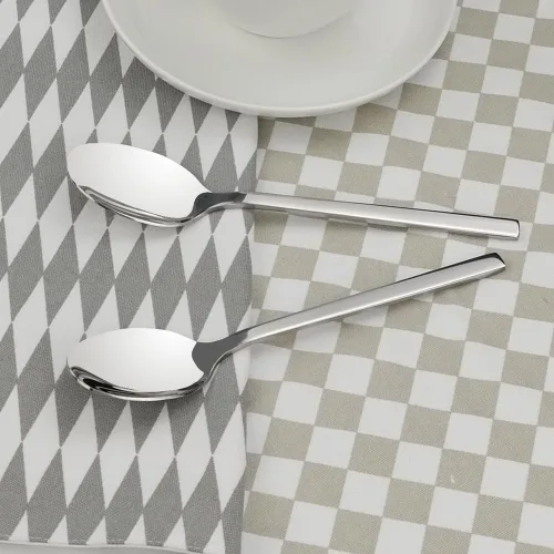 Vista 6 de Juego de cucharas de postre de acero inoxidable, 12 piezas, 6.69 pulgadas