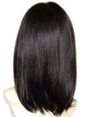 Vista 3 de Kalyss peluca de mujer larga lacia, de pelo sintético negro para mujeres (negro)