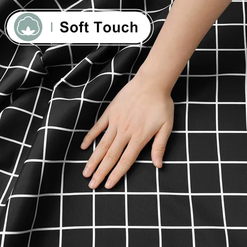 Vista 2 de misaya 6 Pack Rectangle Waterproof Fabric Table Cloth, Plaid Stain Resistant Polyester Tablecloth, Washable Cloth Table Cover for Dining Room