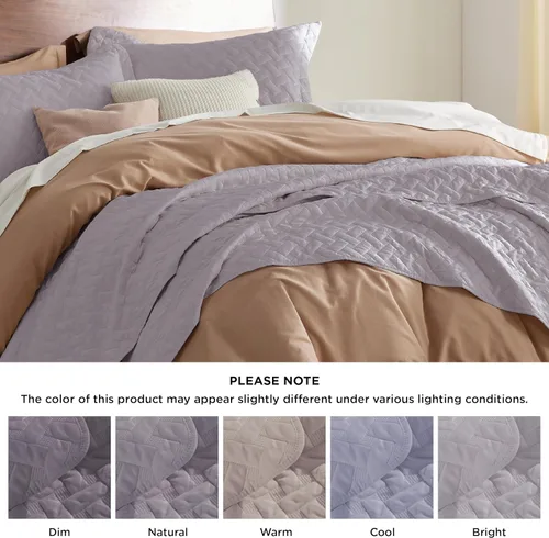 Vista 131 de Bedsure Colchas de tamaño Queen – Colchas ligeras tamaño Queen con patrón de tejido de canasta, ropa de cama suave, edredón de rosa polvorienta