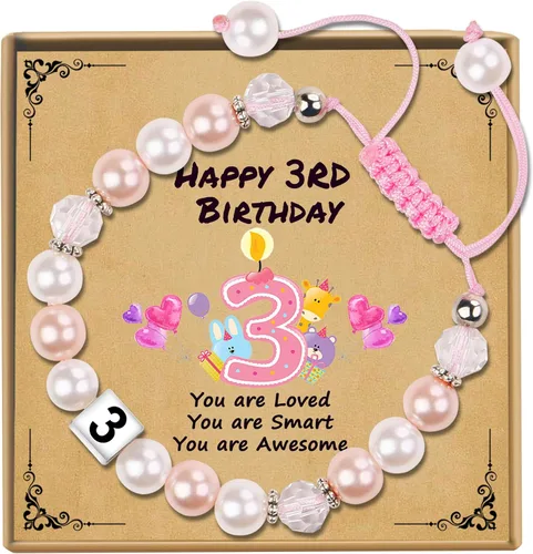 Vista 14 de Sereney Regalos de cumpleaños para niñas, pulseras de cuentas como regalo de cumpleaños de 1/2, 1, 2, 3, 4, 5, 6, 7, 8, 9, 10, 11, 12, 12, 13, 14