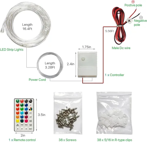 Vista 5 de Tira de luces LED para barco, luces de barco de control remoto de 16.4 pies, 16 cambios de color, luz interior de barco impermeable, luz de cubierta