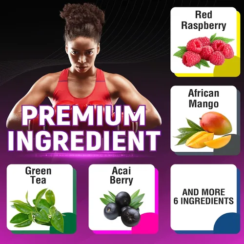 Vista 4 de Cápsulas de frambuesa roja de 5050 mg - Frambuesa roja, semilla de mango africano, hojas de té verde - Suministro para 4 meses