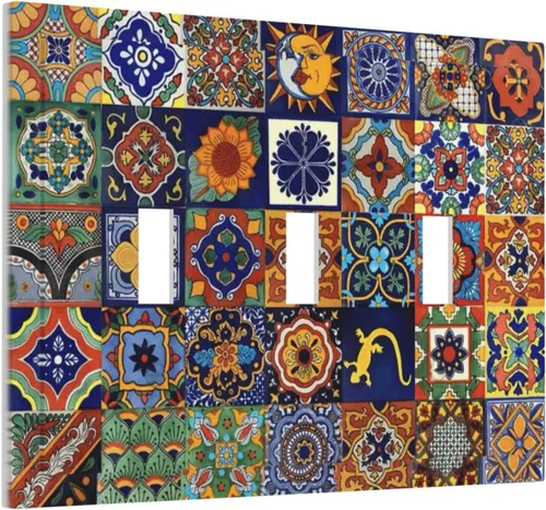 Vista 150 de Cubiertas de salida de impresión de líneas doradas de granito de mármol marrón, 1 palanca y 1 combinación basculante, placa decorativa de pared