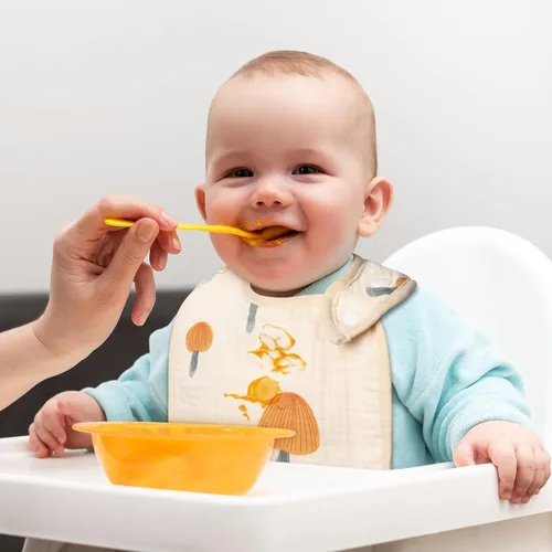 Vista 4 de Zainpe 6 piezas de baberos de algodón de muselina con broches para bebé con patrón de conejo, oso, oveja, pañuelos para babero suaves, absorbentes