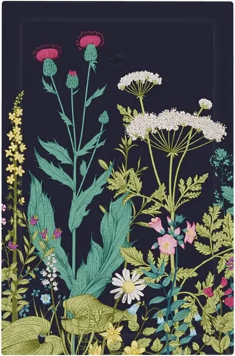 Vista 31 de Placa de Pared en Blanco de 1-Gang Sin Dispositivo Beige Lindo Vintage Boho de los 70s Hongo Fungus Planta Floral Botánica Libélula Interruptor