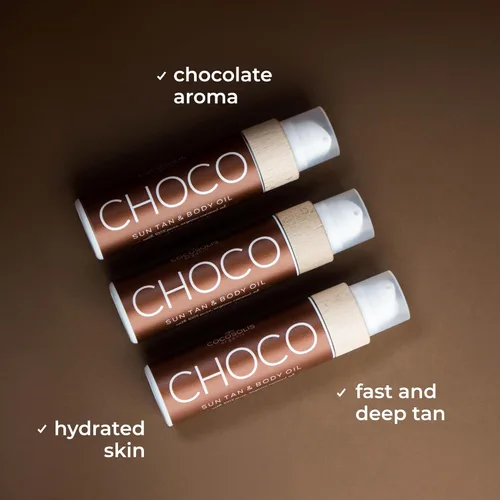 Vista 5 de COCOSOLIS CHOCO Bronceador Loción orgánica para cama solar Consigue un bronceado chocolate profundo Acelerador de bronceado para sol y cama