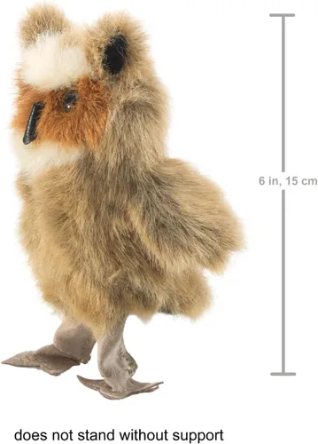 Vista 3 de Folkmanis - Mini marioneta de dedo de búho con cuernos, marrón, blanco, negro