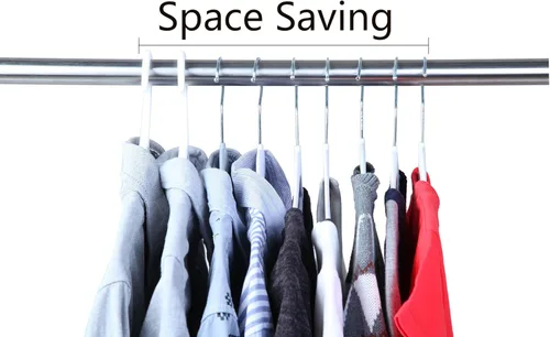 Vista 6 de Finnhomy Bar Design - Paquete de 50 perchas de plástico resistentes, perchas para ropa con almohadillas antideslizantes, ideal para camisas