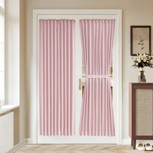 Vista 123 de Vatge - Cortinas laterales para ventana de puerta, cortinas para luz lateral de puerta frontal, 1 panel, 12 (ancho) x 72 (largo) pulgadas, aguamarina