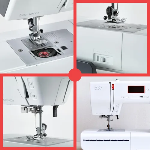 Vista 6 de Bernette Máquina de coser computarizada B37 con pantalla LCD Costura avanzada y acolchado 50 puntadas, ojal de un solo paso, enhebrador