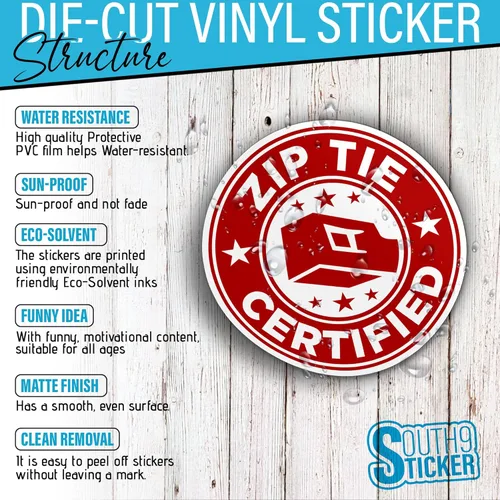 Vista 3 de Calcomanías certificadas con lazo de cremallera de 2 pulgadas, para construcción, casco duro, técnico, mecánico, electricista, de 2 pulgadas