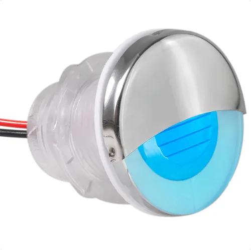 Vista 14 de Five Oceans Luces LED de cortesía para barco, 1-5/16 pulgadas, redonda, media cubierta de acero inoxidable 316, impermeable IP68, blanco frío, 12 V