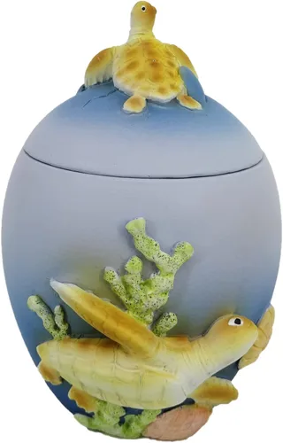 YHHRESINKING - Recipiente de algodón de resina, tortuga marina para madre y bebé, playa, accesorio de baño, decoración de baño familiar, decoración