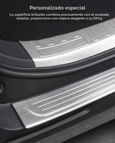 Vista 5 de Protector de parachoques trasero para Toyota RAV4 2023 2024 2025, cubierta protectora del umbral de la puerta del maletero, protector de placa