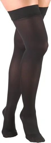 Vista 9 de Truform Medias de compresión para mujer, 20-30 mmHg, longitud hasta el muslo, punta cerrada, opacas, beige, S