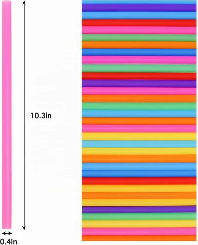 Vista 9 de Tomnk 300 pajitas desechables, pajitas de plástico de 8.25 pulgadas, pajitas de plástico para vasos y café helado Negro