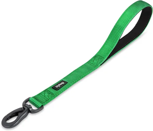 Vista 10 de Correa corta de nailon resistente de alta calidad de 18 pulgadas con mango acolchado suave para perros gigantes, grandes, medianos y machos – uso