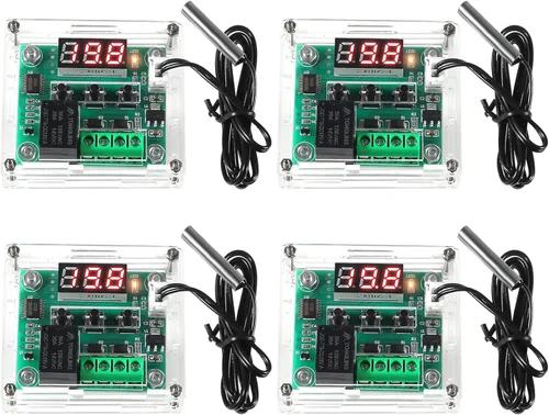 Vista 9 de 2 módulos controladores de temperatura W1209, pantalla LED, módulo de termostato digital con funda DC 12 V, interruptor electrónico digital