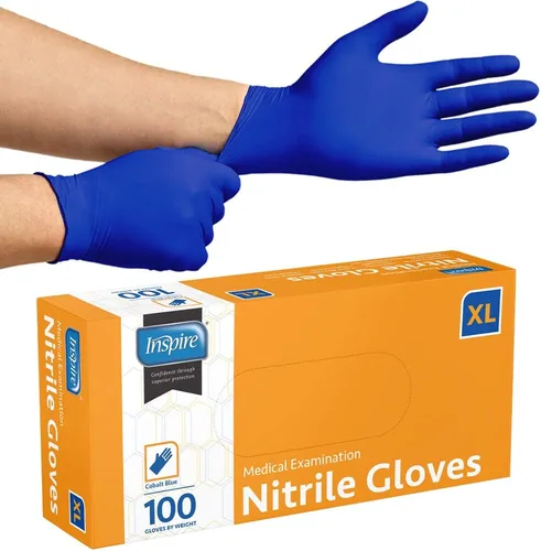 Vista 8 de Inspire Cobalt Blue Nitrile Disposable Gloves 4.5 Nitrile Safety Medical Exam Cooking Cleaning Disposable Gloves