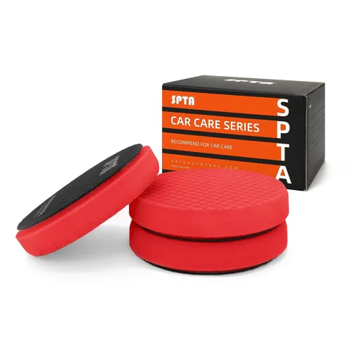 Vista 27 de SPTA - Almohadillas de pulido de espuma de corte alto T80, 3 unidades de cara de 6.5 pulgadas para placa de respaldo de 6 pulgadas, almohadillas