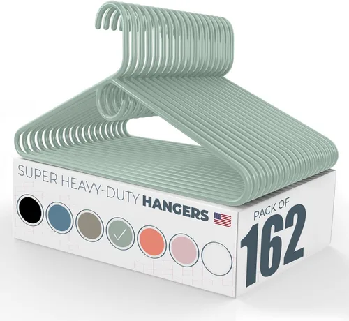 Vista 77 de Neaties Paquete de 6 perchas para ropa súper resistentes, fabricadas en los Estados Unidos, capacidad de 10 libras, perchas de plástico grueso