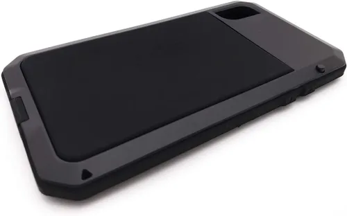 Vista 5 de Marrkey Funda para iPhone Xs Max, funda protectora de cuerpo completo 360, resistente a los golpes, armadura resistente funda de metal de aleación