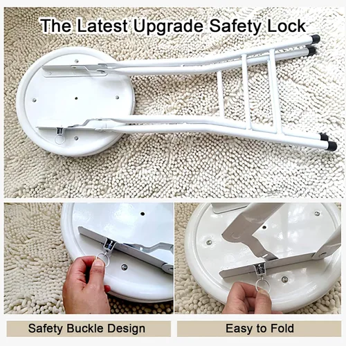 Vista 5 de Home - Juego de 2 taburetes plegables, resistentes de 24 pulgadas, plegable, acolchado, con capacidad de 300 libras para dormitorio, sala de recreo