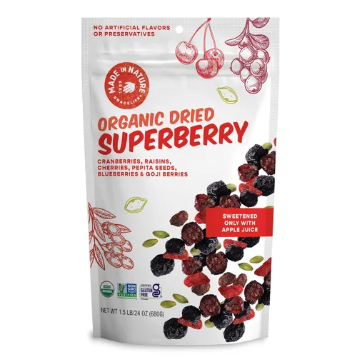 Vista 10 de Made In Nature Bayas de Goji Orgánicas, 7 Onzas (Paquete de 1) – Snack Vegano, Sin OGM, Sin Sulfitos, Sin Gluten