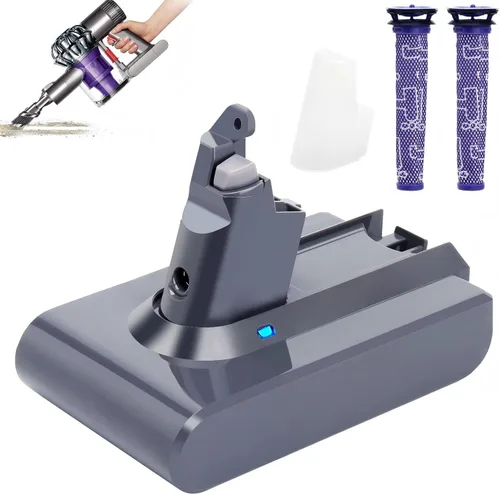 Lasica Batería de repuesto V6 con 2 filtros, compatible con Dyson V6 SV03 SV04 SV05 SV06 SV07 SV09 DC58 DC59 DC61 DC62 DC72 DC74, V6 Animal, V6