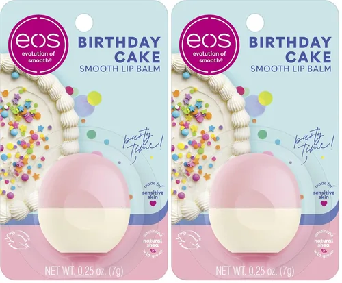 Vista 10 de eos Bálsamo labial de karité natural, pastel de cumpleaños, bálsamo labial eos para la humedad durante todo el día, cuidado de los labios, manteca