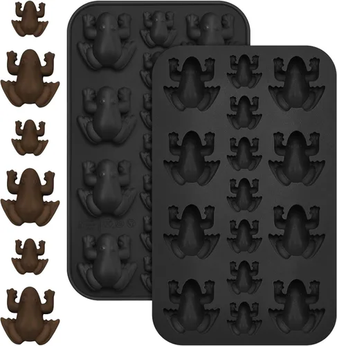 Tessco for you 2 moldes de silicona para chocolate y rana, moldes divertidos para caramelos, bandeja de hielo de gelatina de Pascua, molde de goma