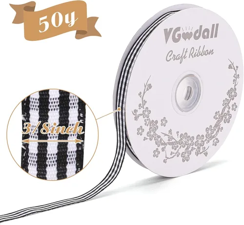 Vista 2 de Cinta roja a cuadros, 3/8 pulgadas x 50 yardas, cinta de pícnic, cinta roja para accesorios para el cabello, artesanías y envolturas de regalos