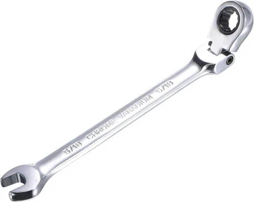 uxcell Llave combinada de trinquete de cabeza flexible de 516 pulgadas, SAE 72 dientes, 12 puntos, herramientas de llave inglesa, Cr-V