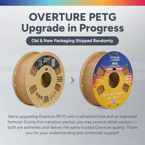 Vista 148 de Overture Petg - Filamento de 0.07 pulgadas con superficie de construcción 3D 7.87 x 7.87 pulgadas, consumibles para impresora 3D, carrete de 2.2
