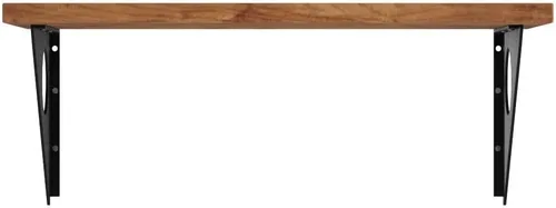 Vista 4 de Mesa rústica industrial para montar en la pared, mesa de comedor, mesas de bar de madera de pino para montar en la pared (31 x 14 pulgadas)