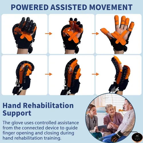 Vista 2 de Rehabilitation Robot Gloves for Stroke Recovery, Auto Finger Exerciser for Assisted Hand Training and Hand Function Rehabilitation