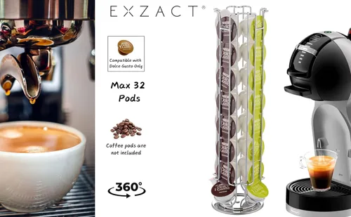Vista 5 de Exzact Soporte para cápsulas de café compatible con Dolce Gusto, no vendido ni cubierto por Dolce Gusto, soporte giratorio para cápsulas de café