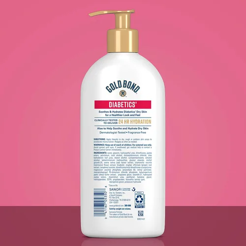 Vista 3 de Loción corporal Gold Bond para piel seca de diabéticos, 13 onzas, con aloe para hidratar y calmar