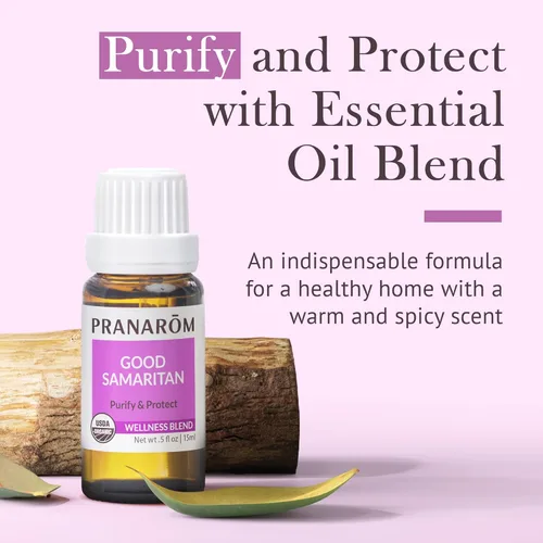 Vista 2 de Pranarom - Mezcla de Aceites Esenciales Buen Samaritano (15ml) - 100% Aceite Esencial Puro para Difusión y Limpieza Limón, Romero, Eucalipto