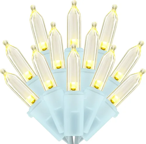 200 unidades de luces de Navidad LED de color blanco cálido, 66 pies de alambre blanco con certificación UL, juego de luces de cadena de calidad