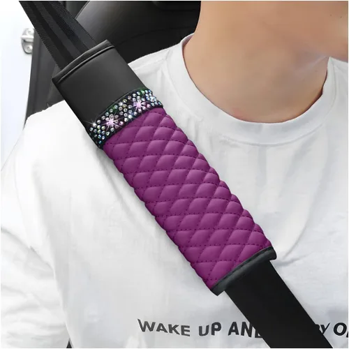 Vista 11 de zipelo 2 fundas para cinturón de seguridad de automóvil, almohadillas de cuero transpirable que protegen tu cuello, correas de arnés para una