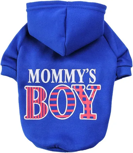 Vista 7 de Elledia - Sudadera con capucha para perro con estampado de mamá y niño, traje de invierno para mascotas con sombrero, abrigo cálido con agujero