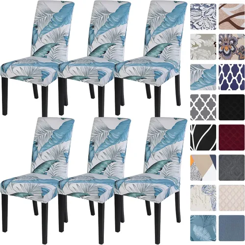 Vista 63 de SearchI Juego de 2 fundas elásticas para sillas Parsons de comedor, fundas elásticas con estampado de elastano, extraíbles, lavables, fundas