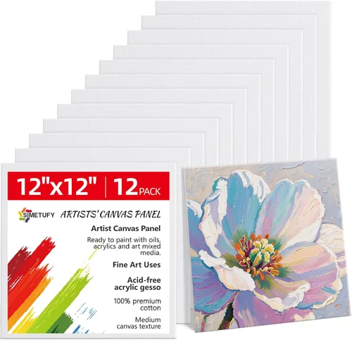 Vista 17 de Simetufy Paquete de 12 Tableros de Lienzo Pequeños para Pintura de 4 x 6 pulgadas - Paneles de Mini Lienzo de 100% Algodón sin Ácidos Imprimados
