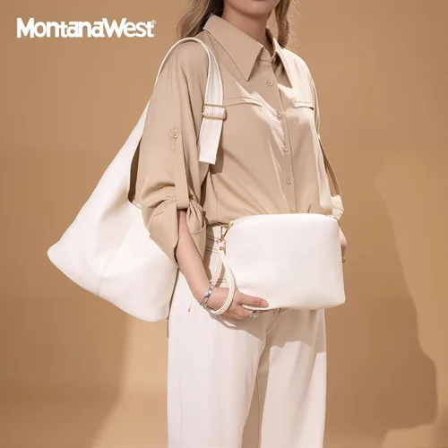 Vista 2 de Montana West - Bolso para mujer tipo hobo, ultra suave, plegable, con monedero