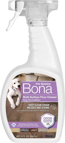 Bona Eliminador de olores en aerosol para mascotas, fórmula para perros, 32 onzas líquidas, seguro para áreas alfombradas y suelos multisuperficie