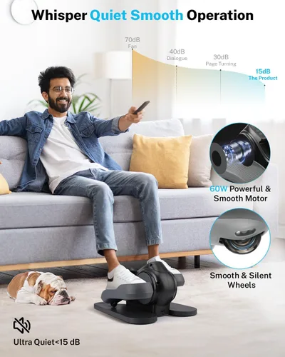 Vista 4 de Gonex Under Desk Elliptical Exercise Machine Electric Sitting Seated Leg Pedal Exerciser with Resistance for Seniors Elderly Home 3 in 1 Mini