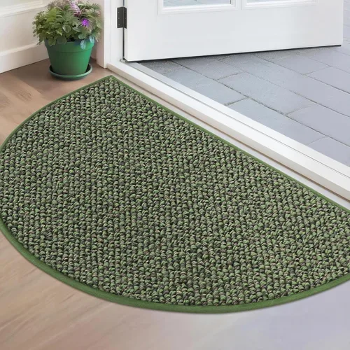 Vista 21 de BEQHAUSE Tapete Atrapa Suciedad para Puerta 17" x 30" Semicírculo Antideslizante Lavable Tapetes de Entrada Alfombras Absorbentes de Bienvenida