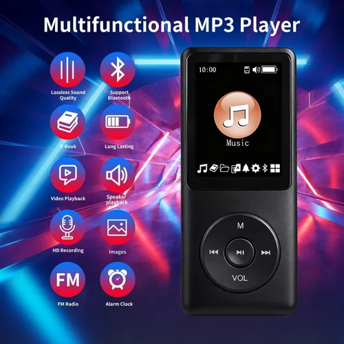 Vista 2 de 128GB MP3 Player,with Bluetooth 5.2, Music Player with Built-in HD Speaker, Voice Recorder, HiFi Sound, E-Book, Earphones Included